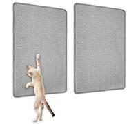 PercyEffie 2 Pack Sisal Cat Scratching Pads with Adhesive Hook Loop Tape for Indoor Cats Wall Scratching Posts Sofa Carpet Cat Furniture Protectors 23.6" x 15.7"