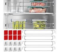 PercyEffie 4 Pack RV Fridge Secure Adjustable Bars 12.44"-22.63" for Bars Travel Trailer Motorhome Camper Accessories,Refrigerator, Cupboard, Bookshelf,Kitchen