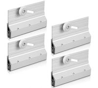 PercyEffie 4 Pcs M 6053 Frameless Shower Door Top Bracket Roller Assembly 3/4 Inch Round Plastic Wheel Ball Bearings Extruded Aluminum Chrome Finish Replacement Parts