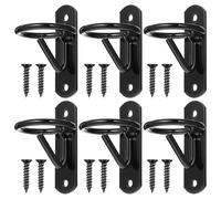 PercyEffie 6 Pcs Hooks for Horses, Metal Water Bucket Hangers Hook Hangers Horse Stalls Feed Barn Farmhouse Supplies for Grain Feed, Black
