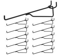 PercyEffie Pegboard Shelf Hooks Set,10-Pack 1/4 Black Metal Utility Hook Pegs 8"Pegboard Shelf Brackets Hooks, Shelves and Baskets Display and Tools Storage Rack for Garage Workbench Art Craft Office
