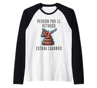Perdón Por El Retraso Estaba Cagando Humor Raglan Baseball Tee
