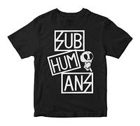 perdu Subhumans - Small Skull & Three Part Logo - Black - T Shirt Punk M