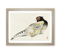 Peregrine Falcon By Kono Baireir Asian Japanese Framed Print | A2 Oak Framed Wall Art | Ready to Hang | Asian Nature Picture | Living Room Bedroom Lounge Office