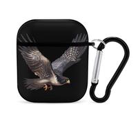 Peregrine Falcon Flying PC Headphone Case for AirPods 1 And 2 Earphone Cover Earbuds Accessories with Keychain