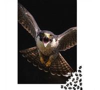 Peregrine Falcon in Flight 1000-Piece Puzzle for Adults, 52x38cm/1000pcs; for An Enjoyable Break at The Table; White Cardboard for Cleaner Sorting