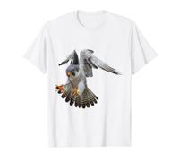 Peregrine Falcon Land on Prey Value Graphic T-Shirt, Men, White, M
