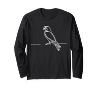 Peregrine Falcon Line Art Bird Design Long Sleeve T-Shirt