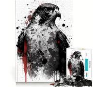 Peregrine Falcon Portrait 1000 Piece Jigsaw Puzzles for Teenagers Mind Challenge Toy Quiet Hobby Precise Cut Seasonal Gift (50x75cm)