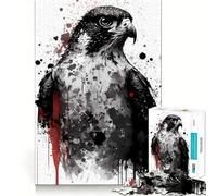 Peregrine Falcon Portrait 1000 Pieces Jigsaw Puzzles for Teenagers Enhance Memory Easy Leisure Firm Cut Wall Art Decor (38x26cm)