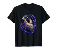 Peregrine Falcon with Violet Signal Rings Raptor Art T-Shirt