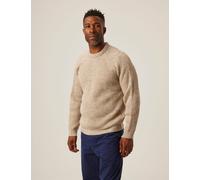 Peregrine Pure Merino Wool Textured Crew Neck Jumper Stone