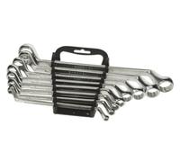 Perel 1440 R8 Vanadium Double Ring Spanner Wrench Set 8 - 22 mm - Chrome (Pack of 8)