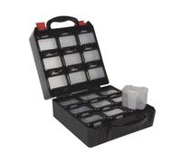 Perel OBB1 Plastic Tool Box with 18 Clip-On Inserts for Belt