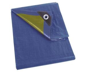 Perel Tax, Heavy Duty, 44 Eyelets, Reinforced Angles, Rectangular, Blue/Green, 110 g/m², 10 x 12 m
