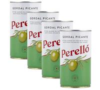 Perello Gordal Picante Green Olives 4 x 350 grams Gross (150grams Net) Imported from Spain. Securely boxed.