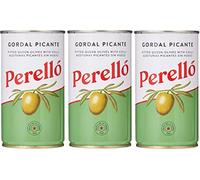Perello Gordal Pitted Green Olives, 3 x 350g
