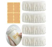 Perenllareta Cloth Tops for Mason Jars 4 inch Wide Mouth | Reusable Regular Sourdough Starter Lids | Breathable Cap Replacement for Gallon Glass Jar