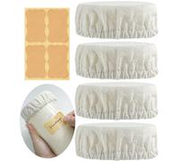 Perenllareta Cloth Tops for Mason Jars 4 inch Wide Mouth | Reusable Regular Sourdough Starter Lids | Breathable Cap Replacement for Gallon Glass Jar