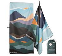 Perevor Am·Byth Quick-Dry Microfibre Towel - Lightweight, Compact Travel, Beach, Gym & Camping Towel - Fast Drying & Super Absorbent XL size - Mountains