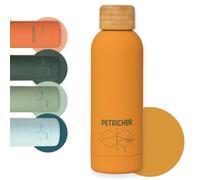 Perevor Sunset Gold 500ml Water Bottle - Insulated Stainless Steel flask | 500ml insulated water bottle, leakproof | bamboo lid, BPA-free inner | stainless steel water flask for travel & everyday use