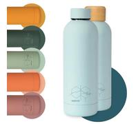 Perevor Water Bottle 500ml Matte Finish - No-Straw Insulated Flask BPA-Free & Leakproof - Keeps Drinks Hot or Cold | Water Bottle for Travel, Baby Flask, Hiking | AM•BYTH (Tundra Blue, 500ml)