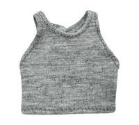 Perfeclan 1/12 Doll Knit Vest Make Your Own Dolls Educational for Kids Fashion Doll Pullover Top for 5.51inch Fashion Girl, gray