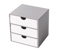 Perfeclan 1:12 Dollhouse Cabinet Model Kids Pretend Organizer Photo Prop Miniature Desktop Filing Cabinet Mini Drawers, Gray White Drawer
