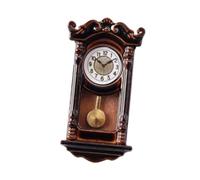Perfeclan 1/12 Scale Miniature Model Roman Clock Doll Accessories Decoration Photo Props Vintage Wall Clock for Micro Landscape Gift, Flat Bells