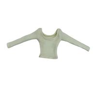 Perfeclan 1/6 Scale Figure Long Sleeve Basic Shirt Casual Retro Stylish Dress up for 12'' inch Woman Figures Accessories Costume, White