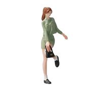 Perfeclan 1:64 Scale Tiny Ponytail Girl Figurine Handpainted Train Railway DIY Projects Desktop Ornament Dioramas Miniature Scene