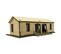 Perfeclan 1:72 Wooden Model Kits DIY Assembly Kits Architecture Scene Train Station Railway Layout for Diorama Architecture Model Sand Table