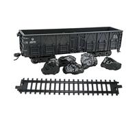 Perfeclan 1:75 Train Accessories Model with Track Display Home Decor Present Collection Railway Train Set Simulation Toy for Birthday, Black Open Wagon