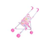 Perfeclan 10 inch Simulation Pushchair Toy Learning Activities Doll Strollers Push Cart Toy for Little Girls Kids Ages 1 2 3 Years Old, red