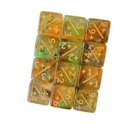 Perfeclan 10 Pieces Counter Dice 16mm Acrylic Mathematical Math Teaching Supplies Add and Subtract Tokens Educational D6 Dice 6 Sided, Orange Black