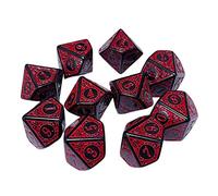 Perfeclan 10 Polyhedral Dice, Acrylic D10 Dice, Polyhedral Dice Set for RPG, Red, 16mm