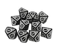 Perfeclan 10 Polyhedral Dice, Acrylic D10 Dice, Polyhedral Dice Set for RPG, White, 16mm