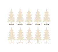 Perfeclan 10x Christmas Tree Cutouts Xmas Tree Hanging Ornaments Gift Tags Blank Wood Pieces for Painting DIY Craft Projects Graffiti, 17.8cmx9.1cm