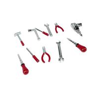 Perfeclan 11Pcs 1:18 Scale Diorama Car Repair Tools Models Auto Shop Container Alloy Miniature Sculpture Traffic Cones Scene Model Mini Tools for Workshop Auto Car Garage