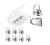 perfeclan 12 pieces Adjustable Finger Picks Metal Instrument Picks Flexible Finger Resistant Plectrum Suitable for Teaching Live Performances
