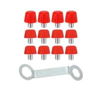 Perfeclan 12 Pieces Football Boot Spikes with Double Ended Wrench Nylon Turf Universal Replacement 8mm 10mm for Indoor Outdoor Sports, Red
