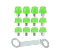 Perfeclan 12 Pieces Football Boot Spikes with Double Ended Wrench Nylon Turf Universal Replacement 8mm 10mm for Indoor Outdoor Sports, Green