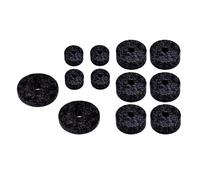 Perfeclan 12Pcs Cymbal Washer Replacement Sleeves for Drum Set, Wear Resistant, Percussion Instrument Non Slip Hardware s Pads, black