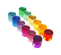Perfeclan 12Pcs Rainbow Building Blocks Set for Kids Stacking Toys Birthday Gifts Fine Motor Skills for Ages 3 4 5 Early Education, Diameter 2.5cm