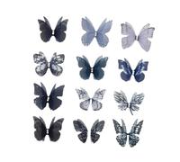 perfeclan 12x Butterfly Hair Clips Cute Unique Decorative Stylish Hair Accessories 3D Barrettes for Butterfly Lovers Teen Dressing up
