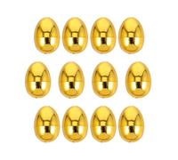 Perfeclan 12x Fillable Easter Eggs Golden Eggs Multipurpose Ornaments for Easter Gifts Home Decor Treasure Box Toys Boys Girls Kids, L