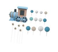 Perfeclan 18Pcs Train Cake Decorations, Cake Topper Cupcake Decorations Versatile Birthday Decoration Train Theme Party Adorable Dessert Accessory for Bachelor Kids Weddings Birthday Parties