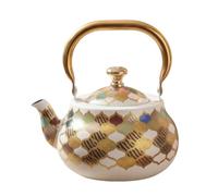 perfeclan 2 Liter Stainless Tea Pot Large Capacity Decorative Teapot with Infuser Modern Design Loose-Leaf Tea Brewer for Office, Gatherings, White