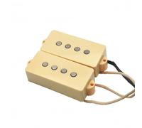 perfeclan 2 Pieces Bass String Pickups Bass Pickup Units Four Pole Piece Rectangular Housing Wired Mounting Ears Alnico Assembly suitable for daily practice stage performance DIY projects, Yellow