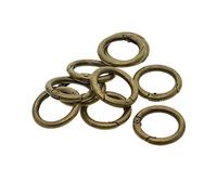 Perfeclan 28mm Circle Decorative Rings Snap Hook For Bag Keychain Round Carabiner Hiking Climbing Necessary 10pcs, Bronze, 28mm